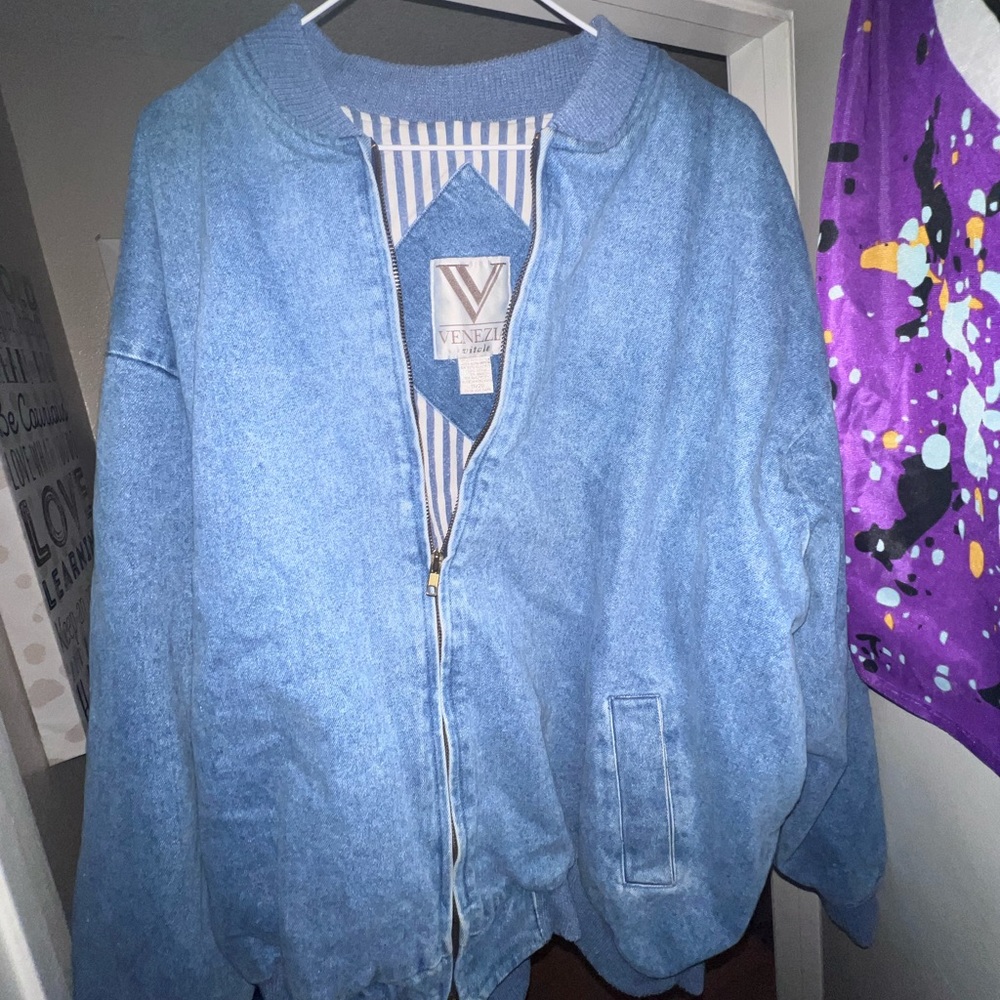 All denim Venezia vitale bomber jacket vintage